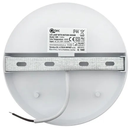 Aplica LED de exterior cu senzor de mișcare, 18W, 230V, IP44, alb
