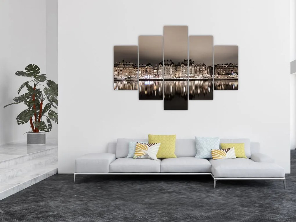 Tablou cu orașul în amurg (150x105 cm)