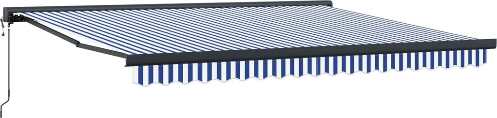 vidaXL Copertină Albastru și Alb 350 x 250 x 165 cm