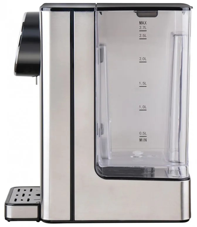 Dozator de apa calda Klausberg KB 7880, 2600W, 2.7l, 40-100°C, 7 temperaturi, Afisaj LED tactil, Protectie copii, Setari de memorie, Inox/Negru