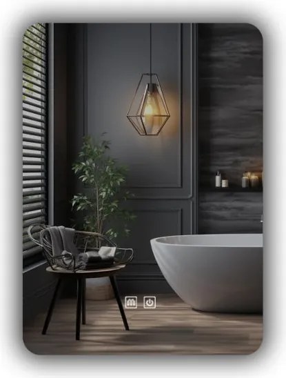 IREDA Oglindă de baie cu iluminare LED, 80 x 60 cm