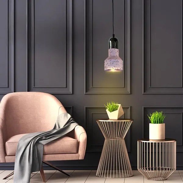 Lustră pe cablu TERRAZZO 1xE27/60W/230V d. 12 cm roșu