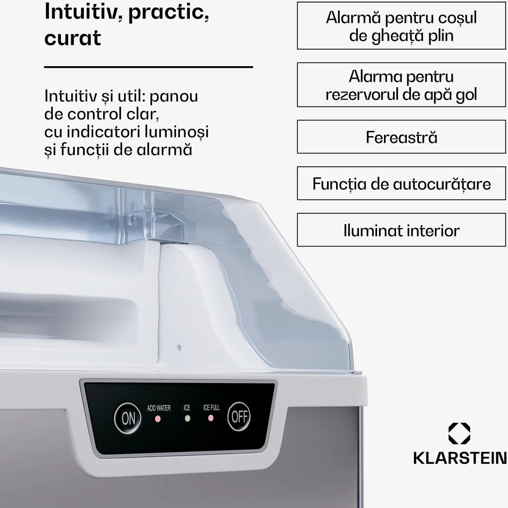 Klarstein Aparat pentru cuburi de gheață, Wallberg Nugget Ice Maker