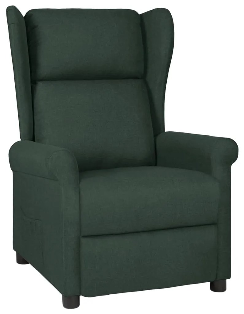 vidaXL Fotoliu rabatabil, verde închis, material textil