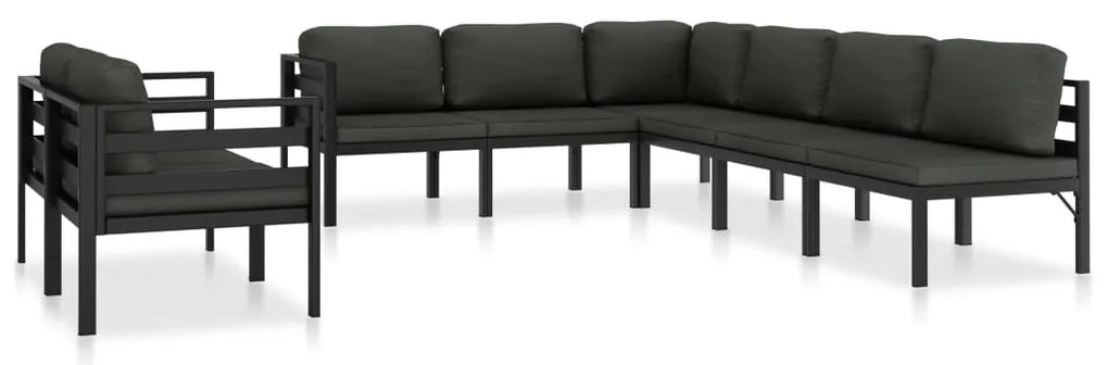 vidaXL Set mobilier de grădină cu perne, 8 piese, antracit, aluminiu