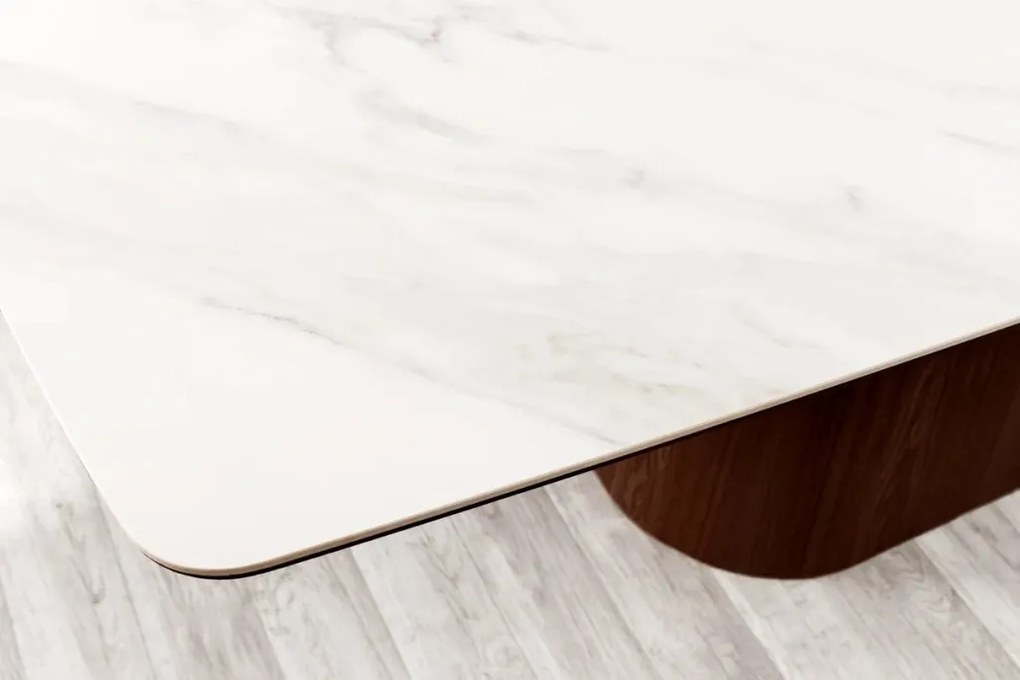 Masa sufragerie, Ceramica Alba, Furnir Nuc, UNIQUE 200cm A-45139 VC