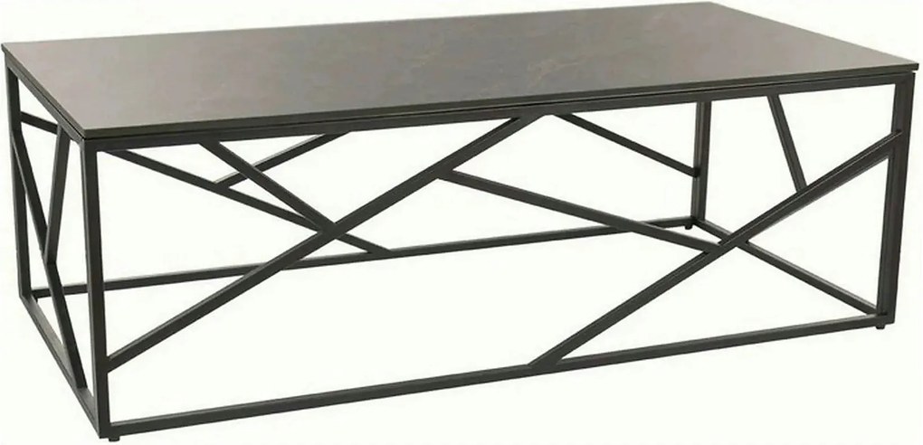 Masuta cafea ESCADA A III, gri/negru, ceramica/metal, 120x60x40 cm