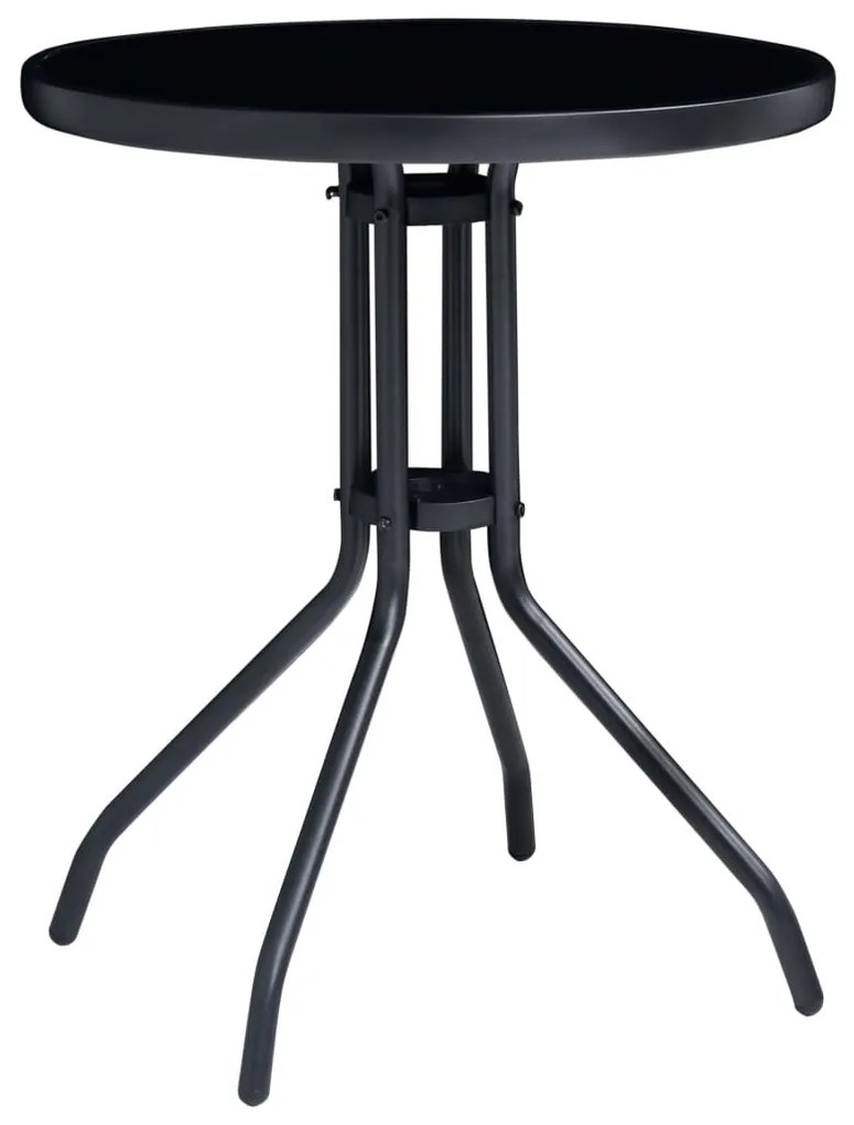 3070654 vidaXL Set mobilier bistro, 3 piese, negru și antracit