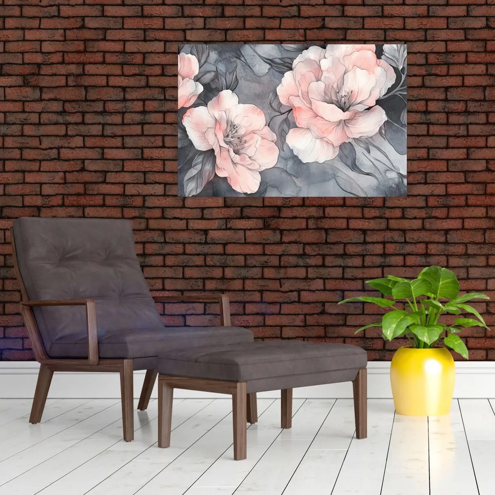 Tablou - Schiță de flori (90x60 cm)