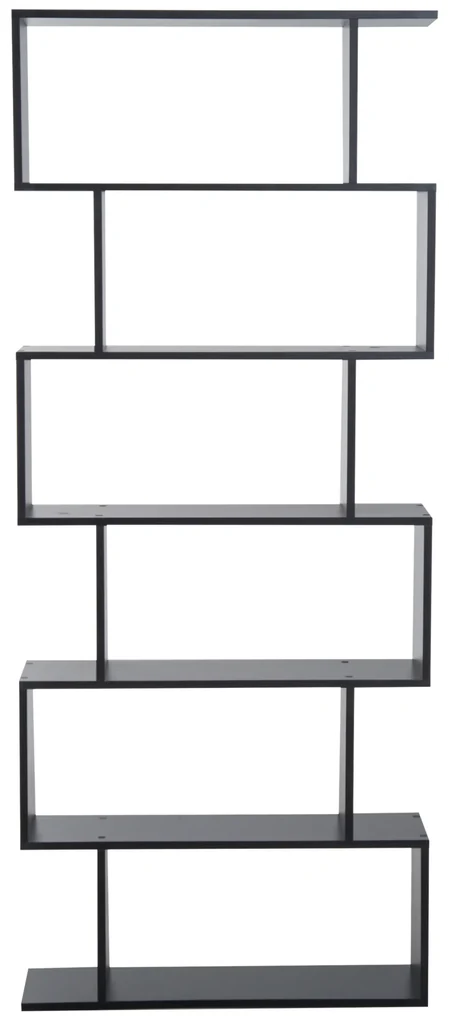 HOMCOM Bibliotecă din Lemn, Design Modern cu 6 Rafturi, 80x23x192 cm, Negru | Aosom Romania