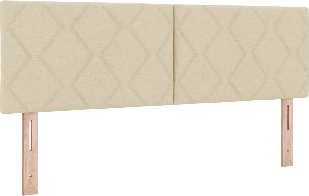 vidaXL Tăblie LED Crem 160 cm țesătură