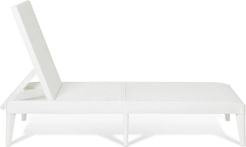 NUMANA șezlong de grădină din plastic, alb