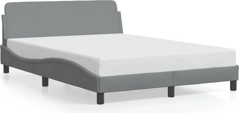 vidaXL Cadru de pat, Dover, gri deschis, 120x200 cm, textil