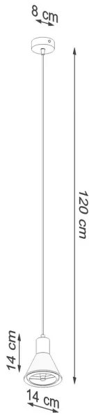Lustră pe cablu TAZILA 1xES111/60W/230V albă Sollux SL.0987