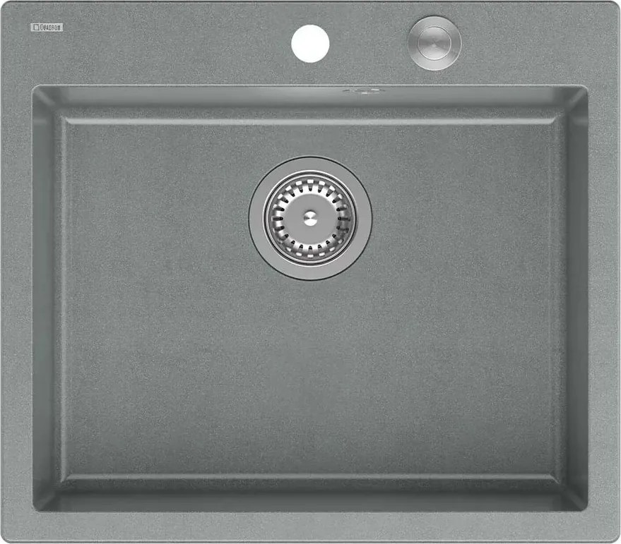 Chiuveta compozit incastrata Quadron Unique Morgan 110 gri - inox 57x50 cm