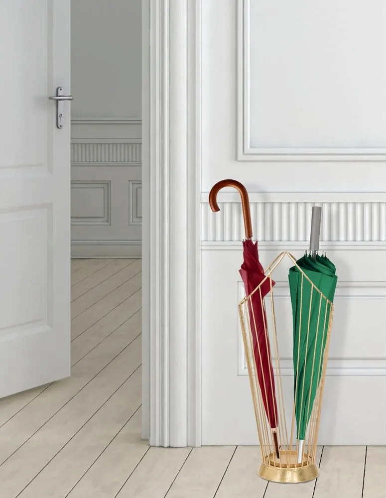 Suport pentru umbrele Mauro Ferretti, înălțime 60 cm, auriu