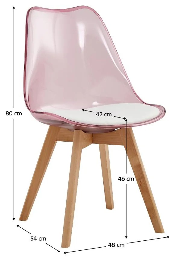 Scaun sufragerie Bralla 2 (transparent + roz + fag + alb) . 1116242