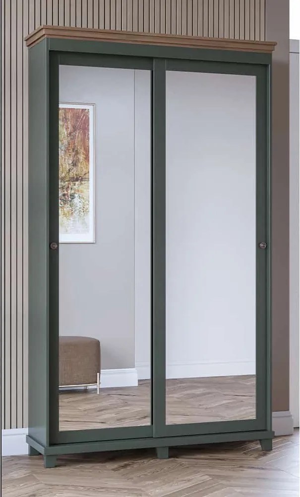Dulap lemn masiv Jardon cu oglindă 120cm x 50cm x 216cm Grafit