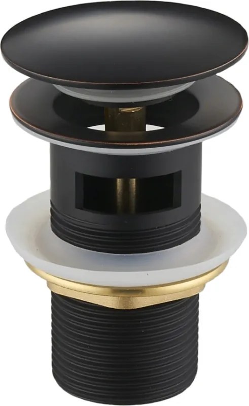 Mexen dop klik-klak rotund cu preaplin, negru antic - 79920-79