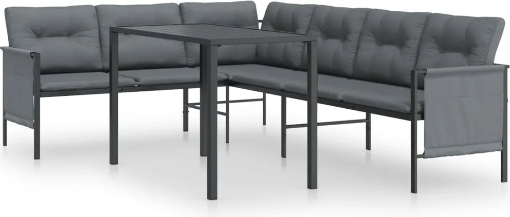 vidaXL Set de mobilier dining pentru grădină, 2 piese, antracit, oțel