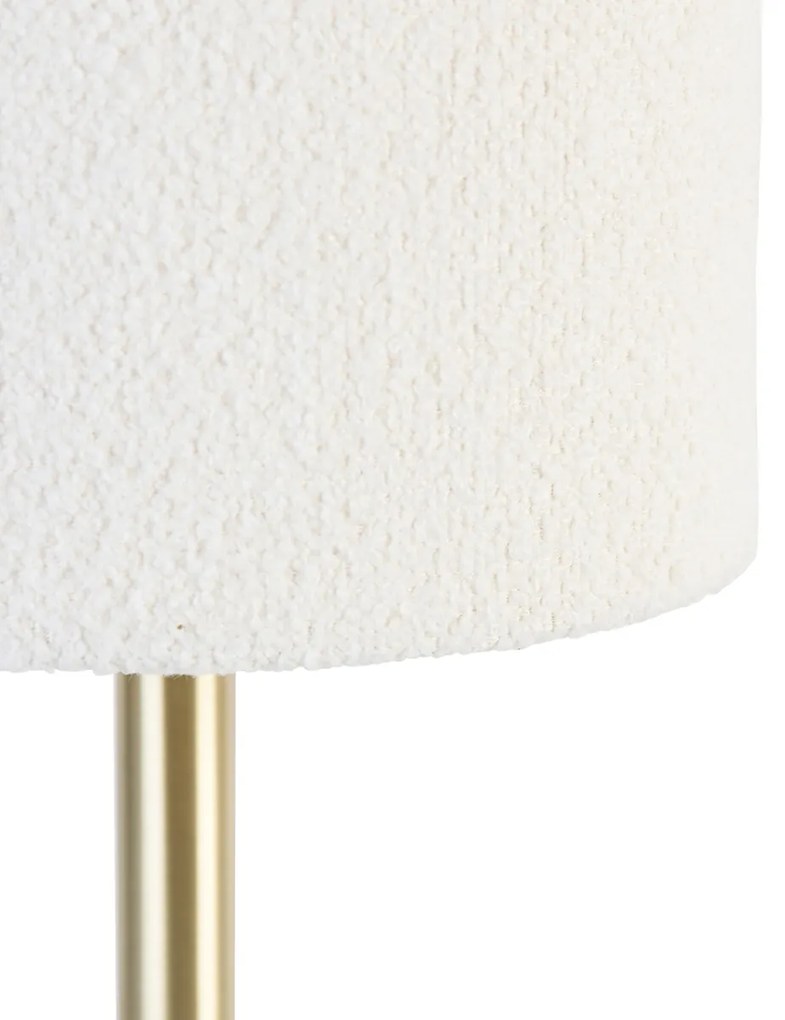 Lampa de masa clasica alama cu abajur boucle alb 20 cm - Simplo