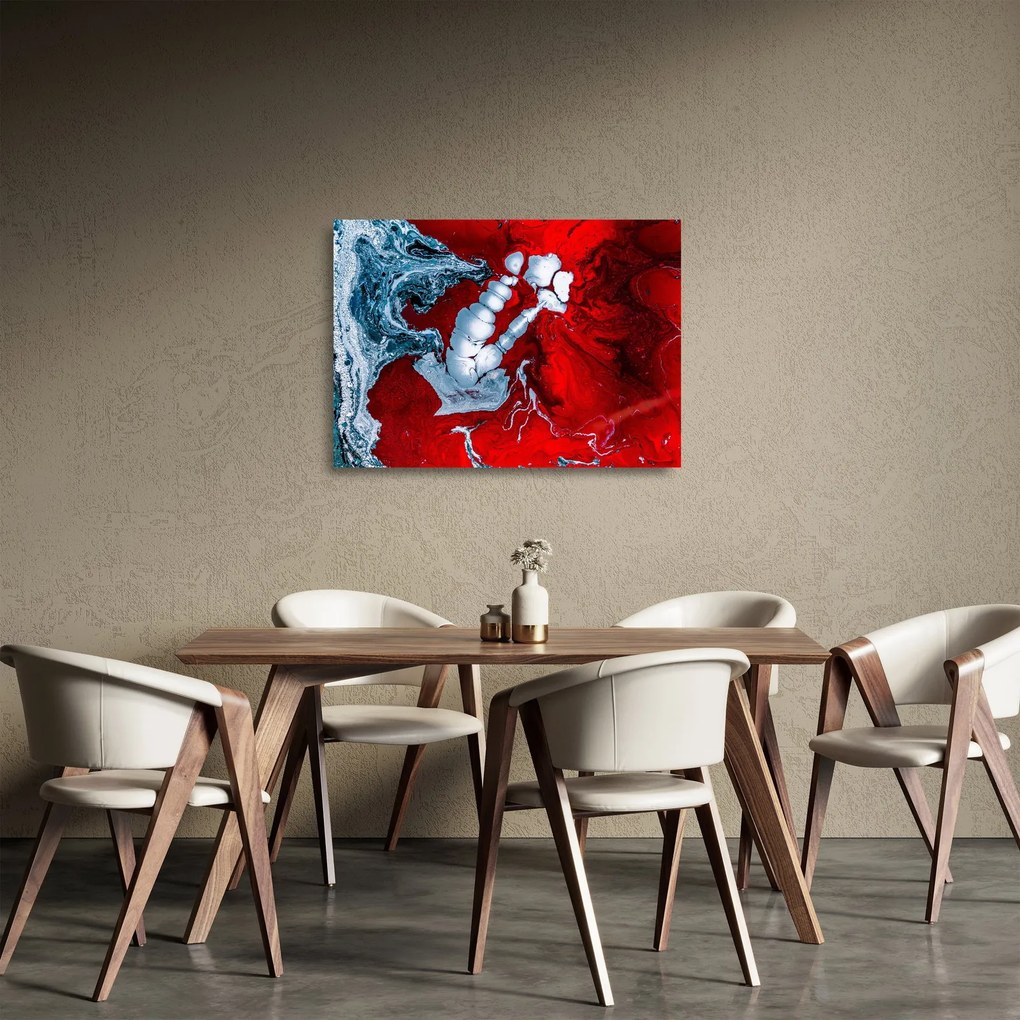 Tablou pe sticlă cu pete abstarcte (70x50 cm)