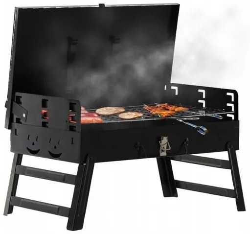Gratar gradina, camping, turistic, Chomik, grill dreptunghiular, pliabil, 45x30x30 cm