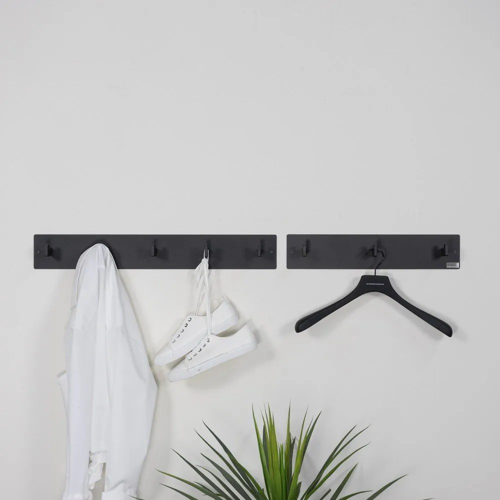 Cuier de perete negru din metal 50 cm Leatherman – Spinder Design