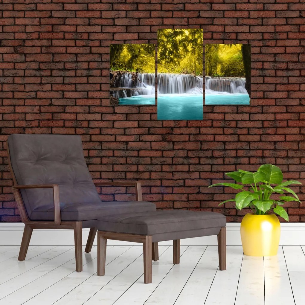 Tablou - Cascadă, cu culori strălucitoare (90x60 cm)