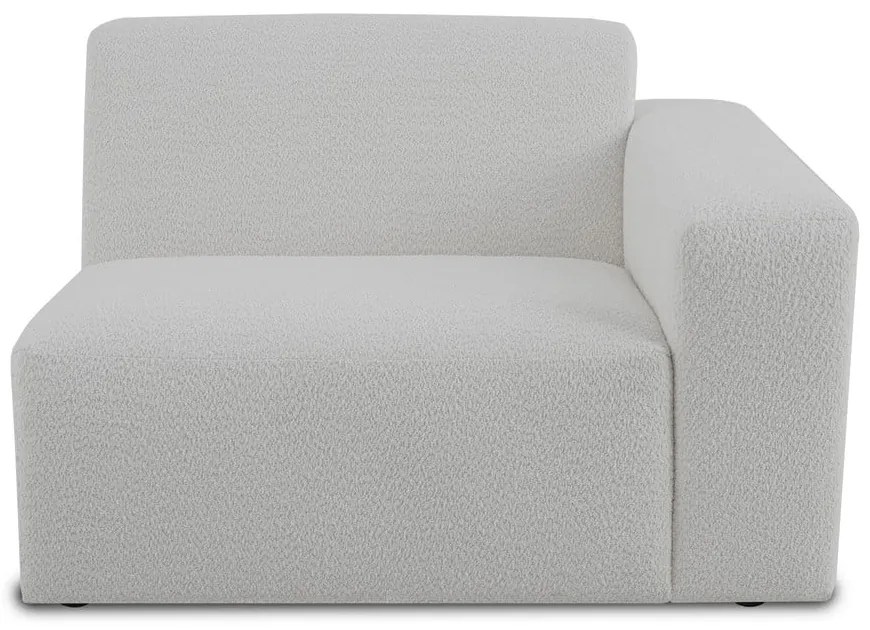 Modul pentru canapea alb cu tapițerie din stofă bouclé (cu colț pe partea dreaptă) Roxy – Scandic