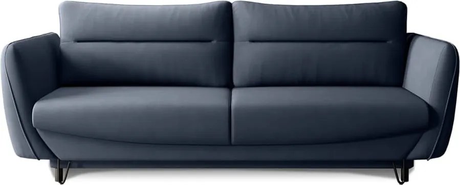 Canapea albastră extensibilă/cu spațiu de depozitare cu tapițerie din chenille 236 cm Silva – ELTAP