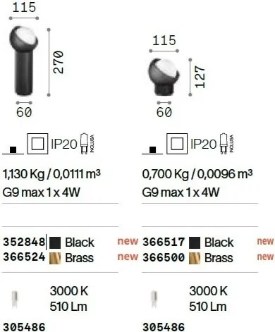 Lampa de masa moderna BLOOM TL1 BIG NERO