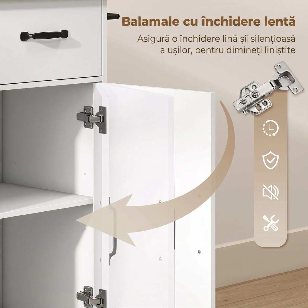 HOMCOM Cărucior mobil multifuncțional pentru depozitare | Aosom Romania