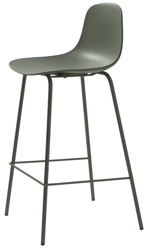Scaun de bar kaki din plastic 92,5 cm Whitby – Unique Furniture
