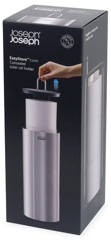 Suport pentru hârtie igienică argintiu din metal Luxe – Joseph Joseph