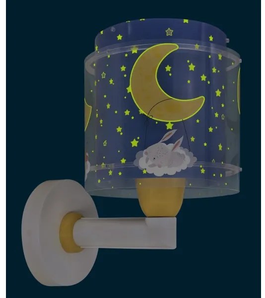 Dalber 76639 - Lampă de perete pentru copii MOON DREAMS, 1xE27/15W/230V, albastră