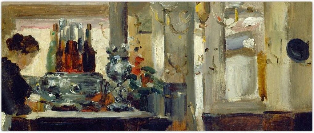 Tablou - Style of Edouard Manet, Bon Bock Cafe, reproducere (120x50 cm)