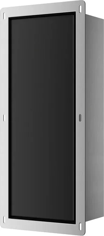 Raft incastrat pentru perie WC Balneo Wall Box S otel inoxidabil deschidere stanga finisaj negru 54 cm