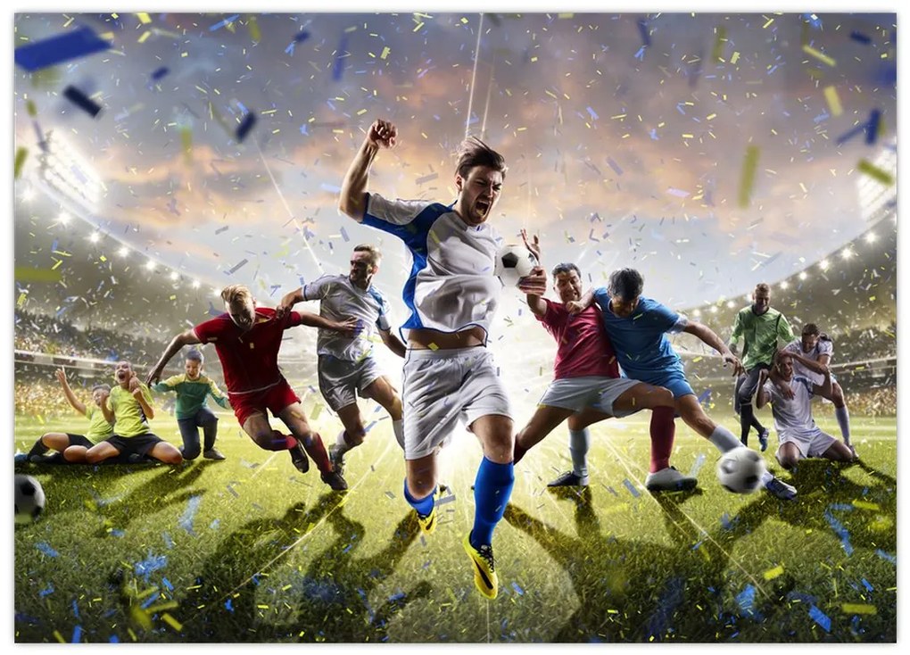 Tablou pe sticlă - Fotbal (70x50 cm)