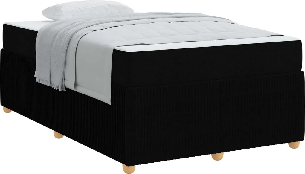 vidaXL Cadru de pat cu saltea Negru 120 x 200 cm țesătură