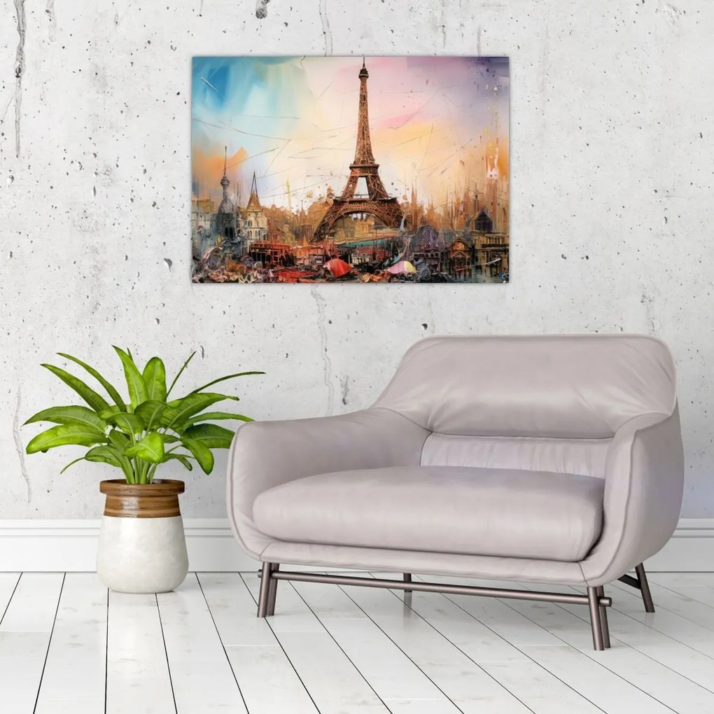 Tablou - Pictură a Turnului Eiffel (70x50 cm)