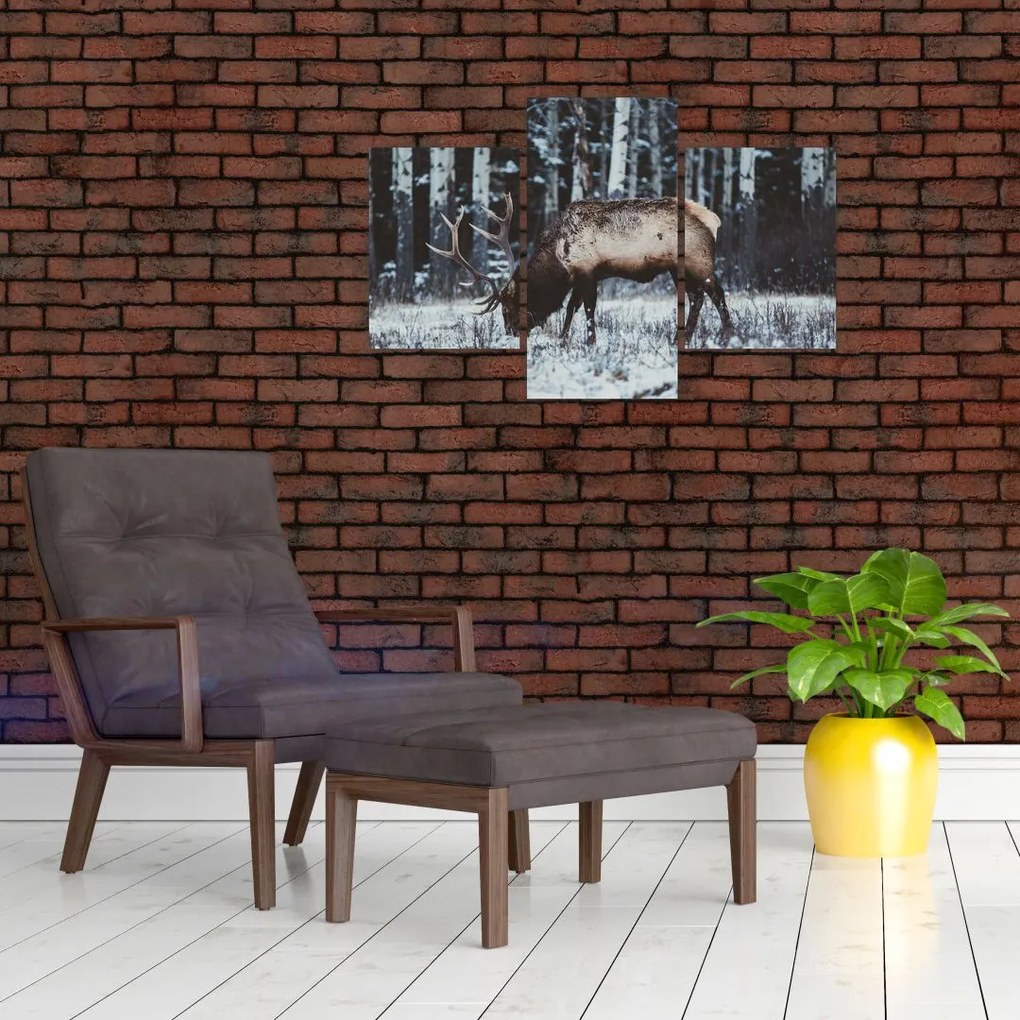 Tablou - cerbul iarna (90x60 cm)