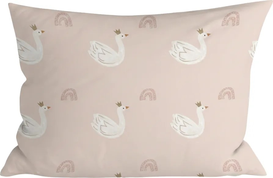 Husa din bumbac pentru perna SWAN CLOUD 40x60 cm, roz