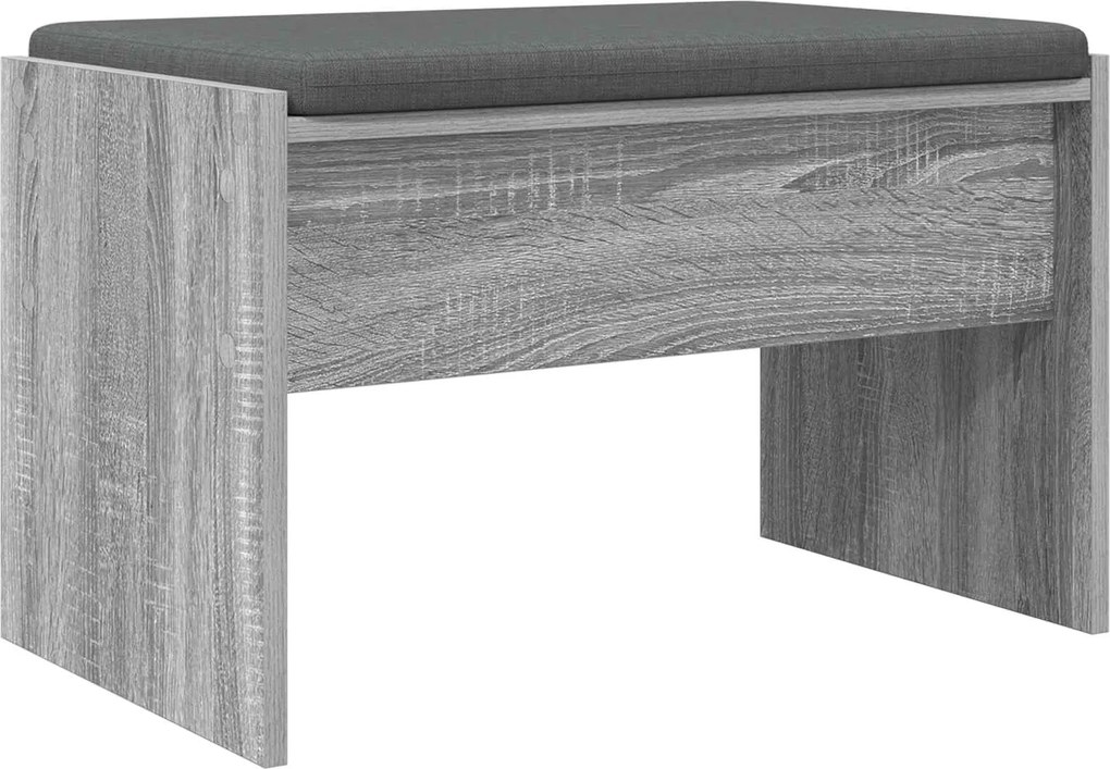 vidaXL Bancă pentru hol cu pernă Gri Sonoma 63 x 38 x 40 cm