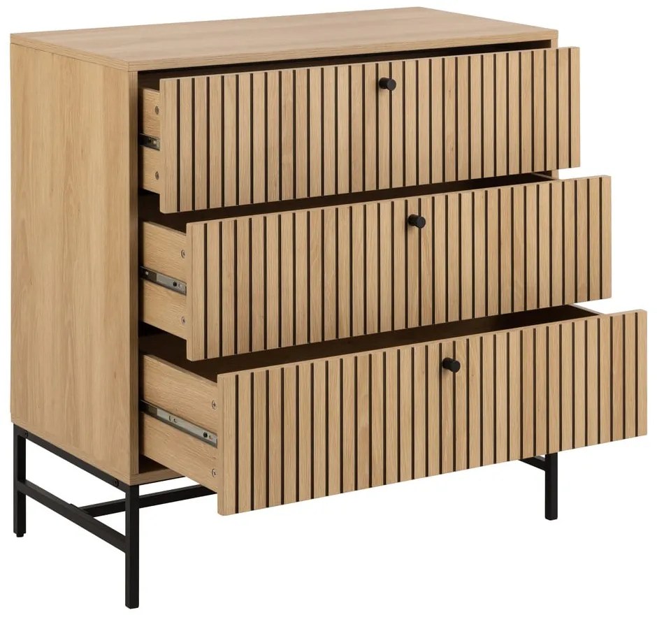 Comodă în culoare naturală cu aspect de lemn de stejar 81x80x40 cm Albany – Actona