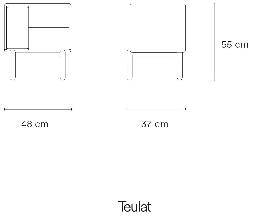 Noptieră gri închis Corvo - Teulat