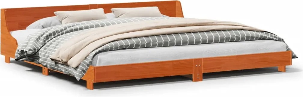 vidaXL Cadru de pat fără saltea, maro ceruit 200x200 cm lemn masiv pin