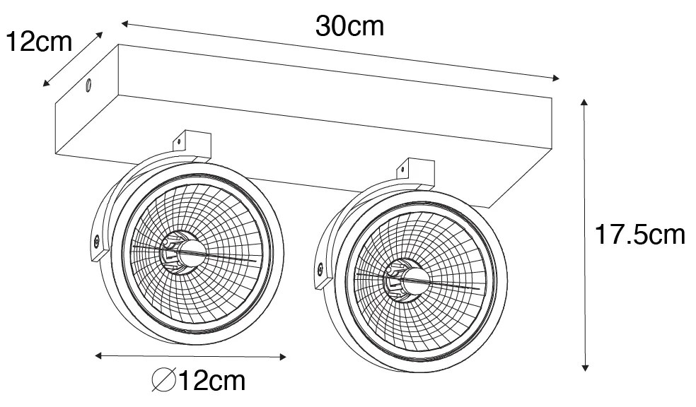 Proiector de design gri reglabil cu 2 lumini - Go