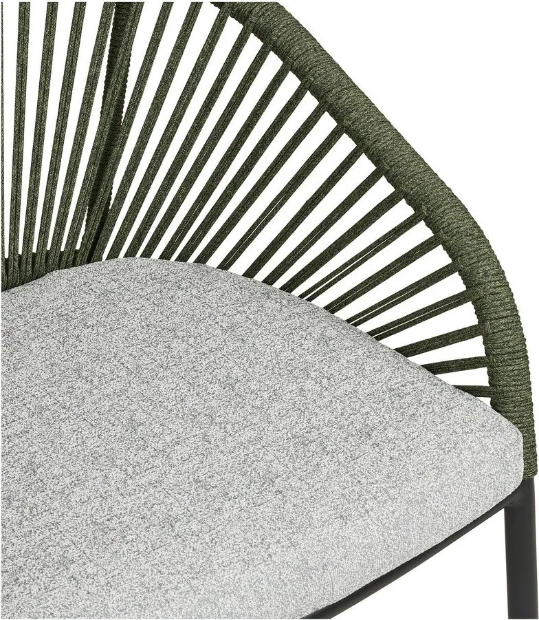 Scaun de grădină verde din metal/capitonat Novella – House Nordic