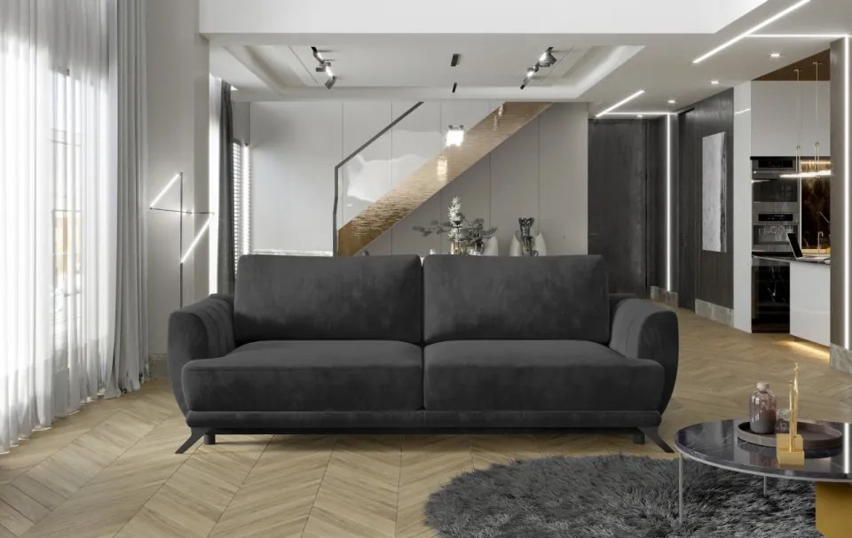 Canapea extensibila cu spatiu pentru depozitare, 242x90x95 cm, Megis 02, Eltap (Culoare: Gri / Texas 92)
